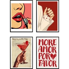 Minimalist Siyah Çerçeveli 2'li Poster Tablo Seti - Dijital Baskı 4cer-3