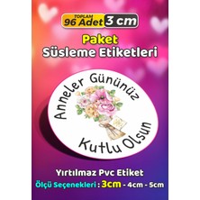 Sb Store Anneler Günü Ambalaj Hediye Paket Süsleme Etiketi Model 61 - 96 Adet 3cm