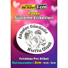 Sb Store Anneler Günü Ambalaj Hediye Paket Süsleme Etiketi Model 66 - 96 Adet 3cm