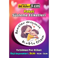 Sb Store Anneler Günü Ambalaj Hediye Paket Süsleme Etiketi Model 90 - 96 Adet 3cm