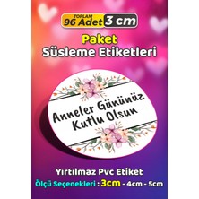 Sb Store Anneler Günü Ambalaj Hediye Paket Süsleme Etiketi Model 106 - 96 Adet 3cm
