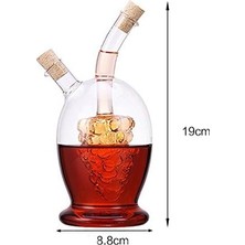 Nesto Home Eleton 473 ml Üzüm Astarı 2 Çıkışlı Cam Yağ Sirkesi 2'si 1 Arada Şişe, Cam Yağ ve Sirke Kabı