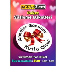 Sb Store Anneler Günü Ambalaj Hediye Paket Süsleme Etiketi Model 78 - 96 Adet 3cm