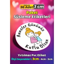 Sb Store Anneler Günü Ambalaj Hediye Paket Süsleme Etiketi Model 89 - 96 Adet 3cm