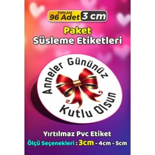 Sb Store Anneler Günü Ambalaj Hediye Paket Süsleme Etiketi Model 81 - 96 Adet 3cm