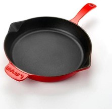 Nesto Home Metal Döküm Kızartma Tavası, 28 Cm, Kırmızı/siyah