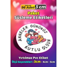 Sb Store Anneler Günü Ambalaj Hediye Paket Süsleme Etiketi Model 96 - 96 Adet 3cm