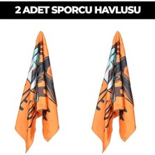 Nesto Home Wonkey Baskılı Antreman Fitness Sporcu Havlusu, Boks Pilates Gym Tenis Ter Havlusu 45X100 cm (2 Adet, V5 - Up - Sarı)