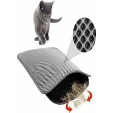 Calperia Elekli Kedi Tuvalet Önü Paspası, Gri, 60X42 cm
