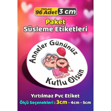Sb Store Anneler Günü Ambalaj Hediye Paket Süsleme Etiketi Model 94 - 96 Adet 3cm
