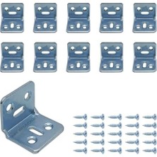 Nesto Home 10 Ad. L Demir Gönye Köşebent 30X25X25MM - Mobilya Dolap Raf Masa Köşe Bağlantı Birleştirme Sabitleme Aparatı