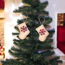 Nesto Home Asmalı Jüt Yılbaşı Çorap Süs 10CM 2 Adet