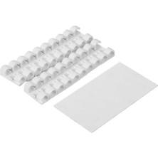 Calperia Yapışkanlı 20'li Beyaz Kablo Sabitleyici Klips