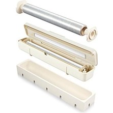 Nesto Home Flexispace 899478 Şeffaf Film ve Alüminyum Folyo Dispanseri, Beyaz