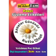 Sb Store Anneler Günü Ambalaj Hediye Paket Süsleme Etiketi Model 68 - 96 Adet 3cm