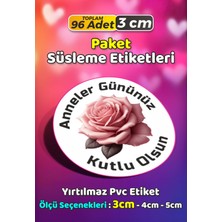 Sb Store Anneler Günü Ambalaj Hediye Paket Süsleme Etiketi Model 67 - 96 Adet 3cm