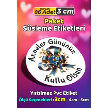 Sb Store Anneler Günü Ambalaj Hediye Paket Süsleme Etiketi Model 74 - 96 Adet 3cm