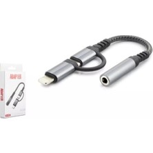 Hadron Gj-026 Type-C + Lightning To 3.5Mm F Kablo Siyah