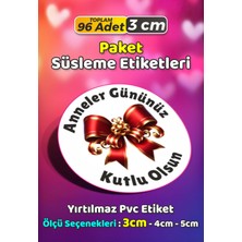 Sb Store Anneler Günü Ambalaj Hediye Paket Süsleme Etiketi Model 80 - 96 Adet 3cm