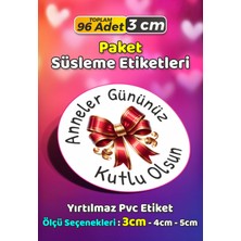 Sb Store Anneler Günü Ambalaj Hediye Paket Süsleme Etiketi Model 76 - 96 Adet 3cm