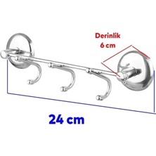 Nesto Home Banyo Lavabo Vidalı Askılık 3'lü Metal Sağlam Aparat Krom Askılık Elbise Havlu Asma Askı