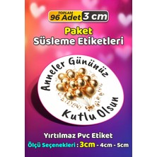 Sb Store Anneler Günü Ambalaj Hediye Paket Süsleme Etiketi Model 75 - 96 Adet 3cm