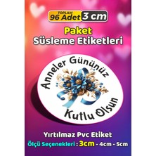 Sb Store Anneler Günü Ambalaj Hediye Paket Süsleme Etiketi Model 77 - 96 Adet 3cm