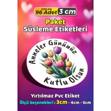 Sb Store Anneler Günü Ambalaj Hediye Paket Süsleme Etiketi Model 85 - 96 Adet 3cm