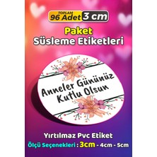 Sb Store Anneler Günü Ambalaj Hediye Paket Süsleme Etiketi Model 109 - 96 Adet 3cm
