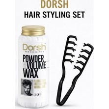 Synee Dorsh Hair Styling Set | Toz Wax + Dalga Veren Mucize Tarak | Hacim Veren, Doğal Görünüm Sağlayan Saç Şekillendirme Seti