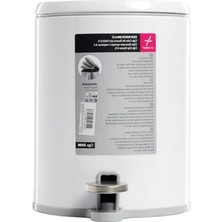 Calperia Pedallı 6 Lt Beyaz Çöp Kovası, Gri Iç