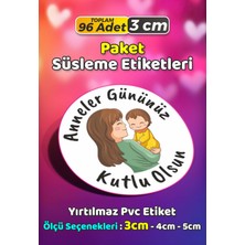Sb Store Anneler Günü Ambalaj Hediye Paket Süsleme Etiketi Model 64 - 96 Adet 3cm