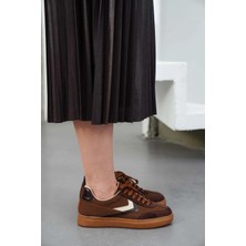 Golden Heel Kadın Kahverengi Sneaker Spor Ayakkabı