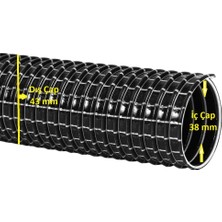 Srfn Ticaret (3 Metre) 38 mm Çaplı Süpürgeler Için Çelik Telli Hortum