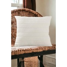 Nesto Home Buldan Dokuma TASARIM%100 Pamuklu 45X45CM Kırlent Kılıfı Krem Bej