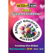 Sb Store Anneler Günü Ambalaj Hediye Paket Süsleme Etiketi Model 84 - 96 Adet 3cm
