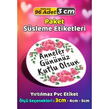 Sb Store Anneler Günü Ambalaj Hediye Paket Süsleme Etiketi Model 126 - 96 Adet 3cm