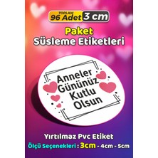 Sb Store Anneler Günü Ambalaj Hediye Paket Süsleme Etiketi Model 143 - 96 Adet 3cm