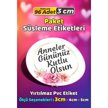 Sb Store Anneler Günü Ambalaj Hediye Paket Süsleme Etiketi Model 141 - 96 Adet 3cm