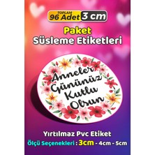 Sb Store Anneler Günü Ambalaj Hediye Paket Süsleme Etiketi Model 120 - 96 Adet 3cm
