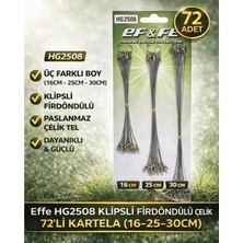 Effe HG2508 Klipsli Fırdöndülü Çelik Tel 72LI Kartela (16-25-30CM)