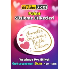 Sb Store Anneler Günü Ambalaj Hediye Paket Süsleme Etiketi Model 137 - 96 Adet 3cm