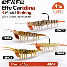 Effe Caridina 4 Model Sinking Batan Silikon Yapay Karides 76MM 6.5gr HG07