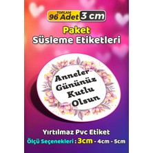 Sb Store Anneler Günü Ambalaj Hediye Paket Süsleme Etiketi Model 119 - 96 Adet 3cm