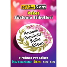 Sb Store Anneler Günü Ambalaj Hediye Paket Süsleme Etiketi Model 123 - 96 Adet 3cm
