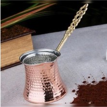 Abnturk 1 Kişilik Fincanlık Sapı Isınmayan Içi Kalaylı Bakır Cezve Bakır Kahve Cezvesi