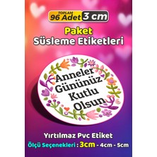 Sb Store Anneler Günü Ambalaj Hediye Paket Süsleme Etiketi Model 127 - 96 Adet 3cm
