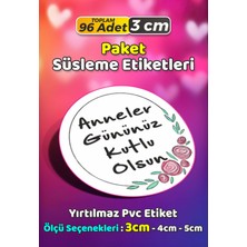 Sb Store Anneler Günü Ambalaj Hediye Paket Süsleme Etiketi Model 148 - 96 Adet 3cm