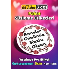 Sb Store Anneler Günü Ambalaj Hediye Paket Süsleme Etiketi Model 149 - 96 Adet 3cm