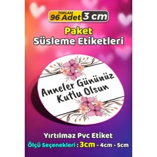Sb Store Anneler Günü Ambalaj Hediye Paket Süsleme Etiketi Model 110 - 96 Adet 3cm